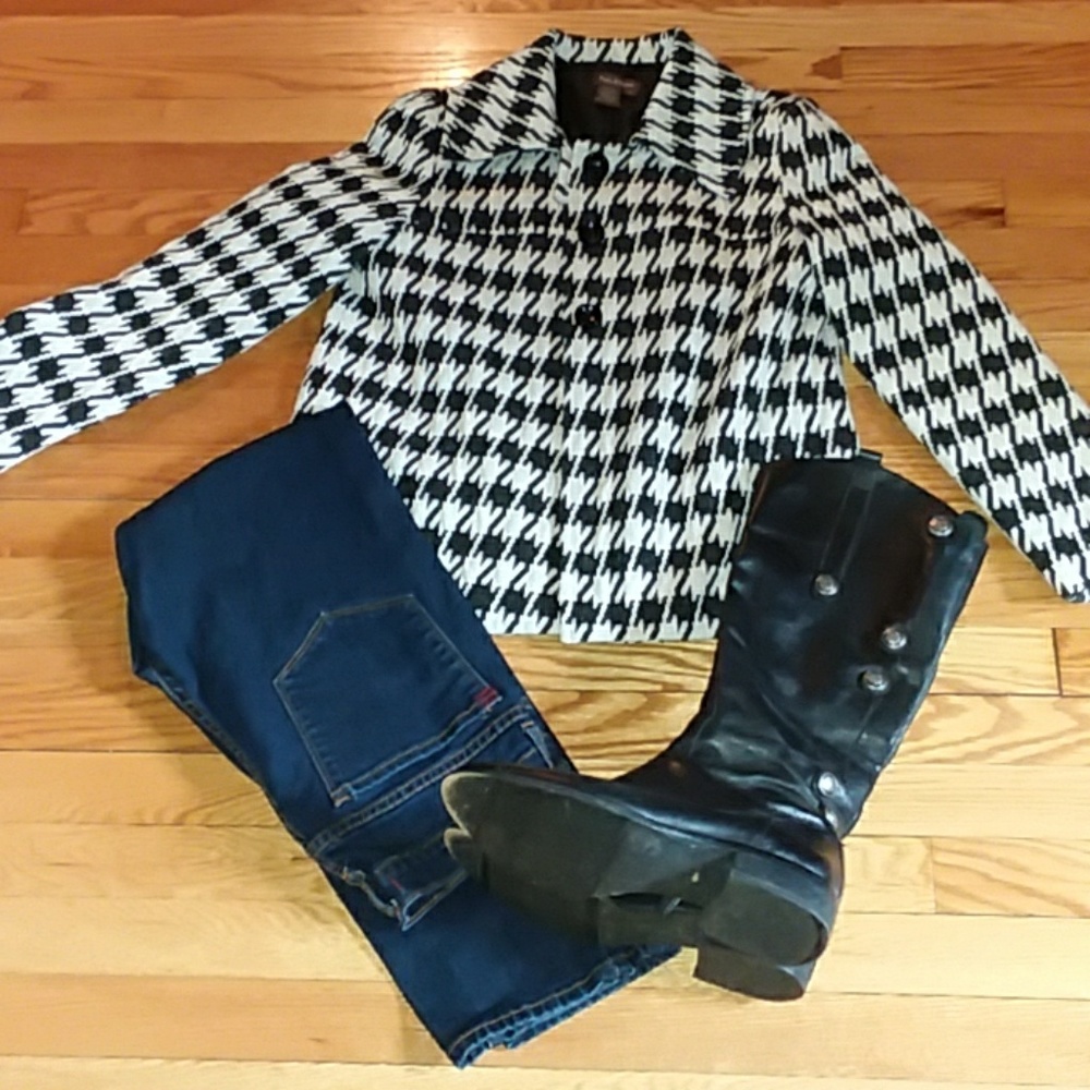 PINKY & DIANNE houndstooth lined jacket Small🌼